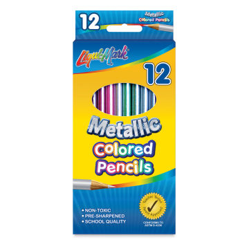 Liqui-Mark Metallic Colored Pencils - Front of package of 12 Metallic Pencils