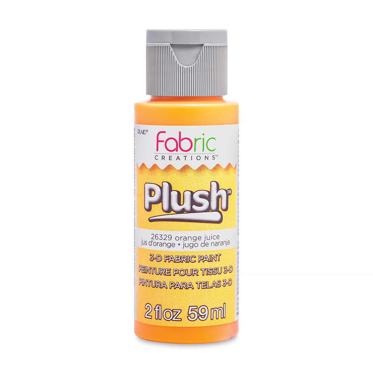 Plaid Fabric Creations Plush 3D Fabric Paint Orange Juice, 2 oz