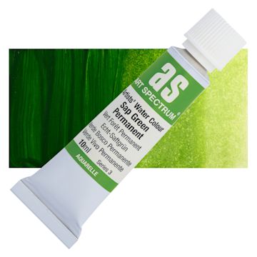 Open in modal - Art Spectrum Artists’ Watercolor Tube - Sap Green Permanent, 10 ml tube and swatch