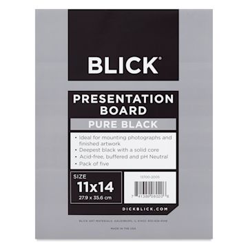 Open in modal - Blick Presentation Board Pack - 11" x 14", Pure Black, Pkg of 5