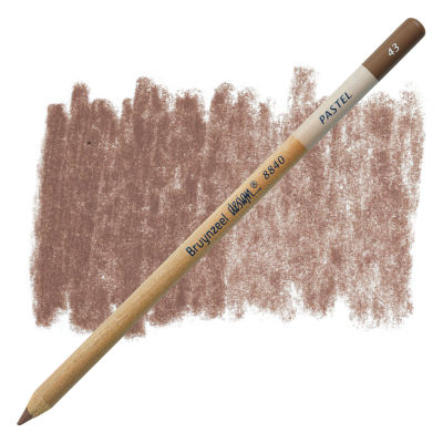 Bruynzeel Design Pastel Pencil - Dark Brown 43 (swatch and pencil)