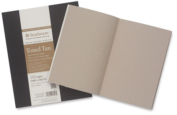 Strathmore Soft Cover Toned Art Journal, 400 Series, 112 pages, 7.75 x  9.75, Gray 