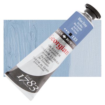 Open in modal - Daler-Rowney Georgian Oil Color - Blue Grey, 38 ml tube and swatch