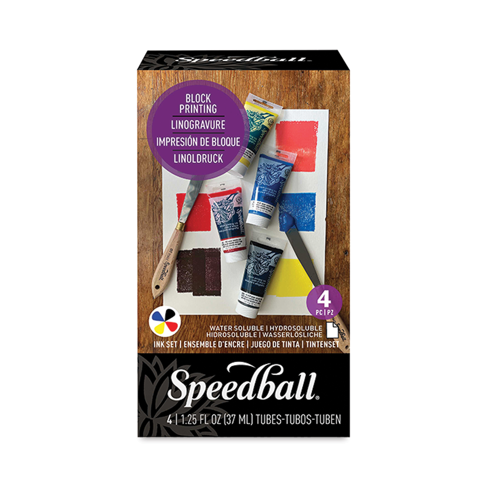 Speedball Water-Soluble Block Printing Ink 1.25oz Pewter