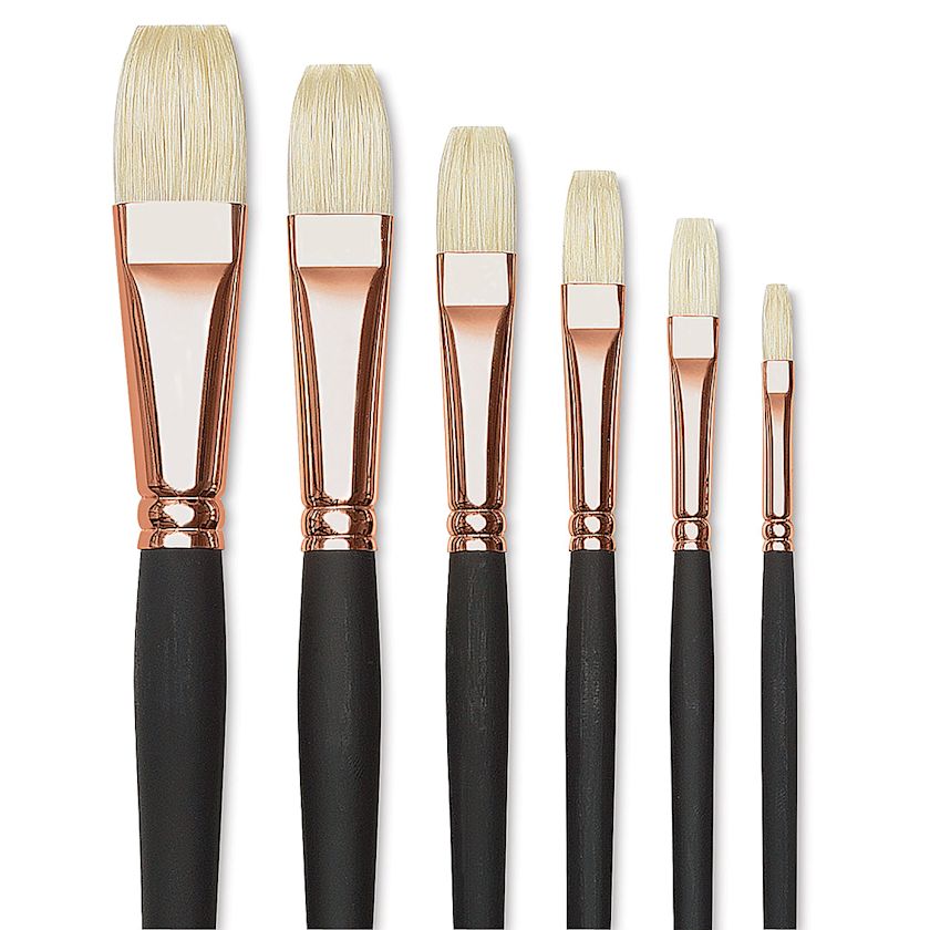 Blick Masterstroke Interlocking Bristle Brush Set Flat, Long Handle
