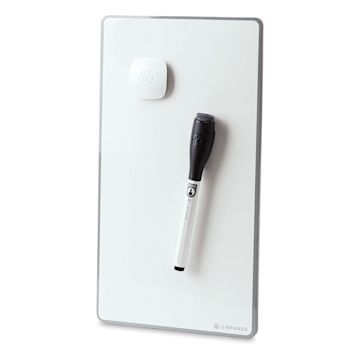 Open in modal - U Brands Frameless Dry Erase Board - Component Magnet and Marker shown with board