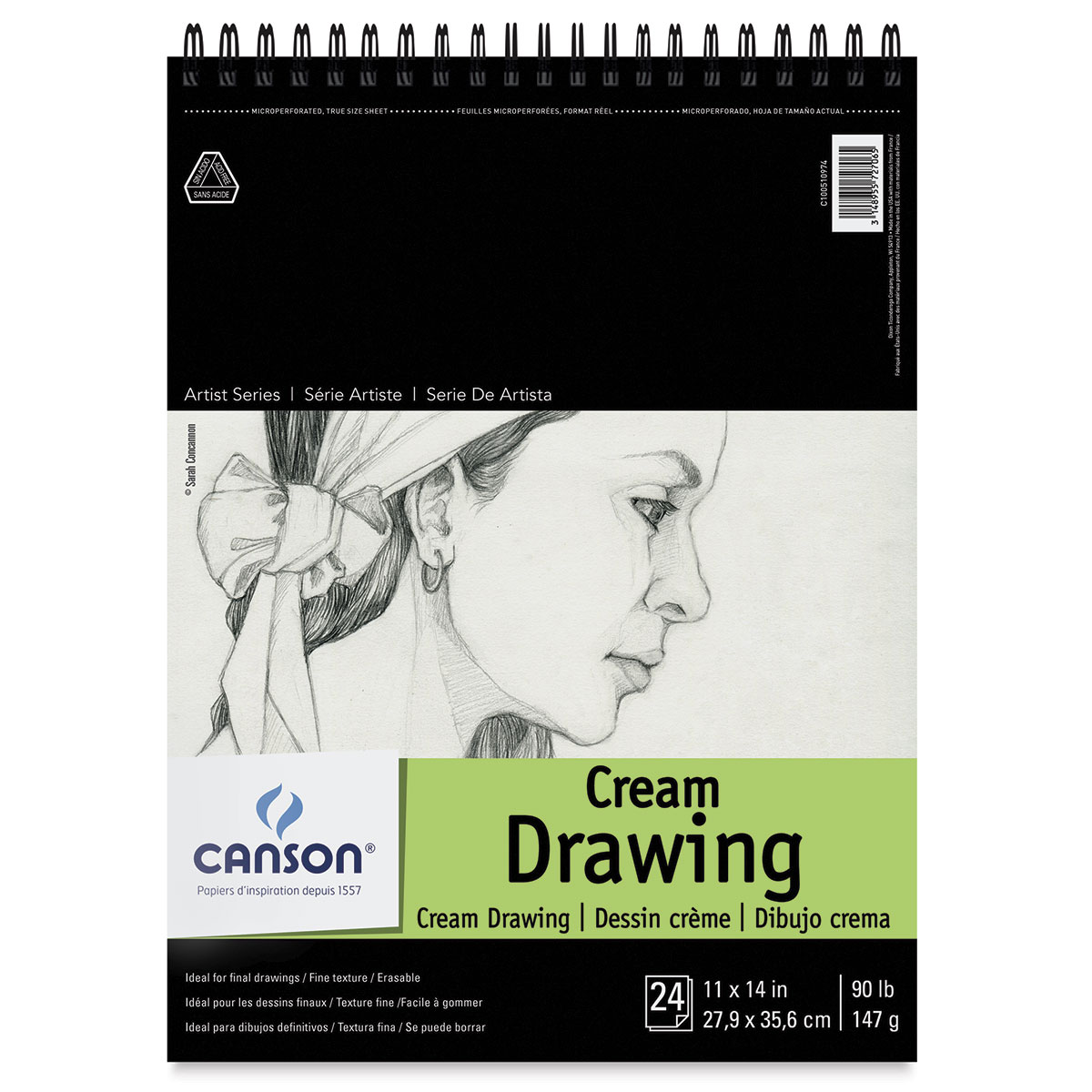 Canson Classic Cream Drawing Pad, 18 x 24, 24 Sheets