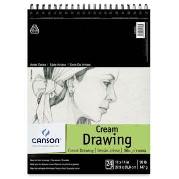 Open in modal - Canson Classic Cream Drawing Pad - 11" x 14", 24 Sheets