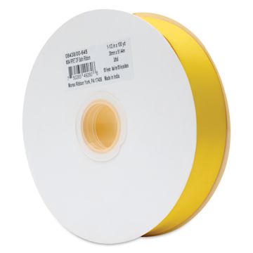 Open in modal - Morex Recycled Double Faced Satin Ribbon - Daffodil, 1-1/2" x 100 yd, at an angle