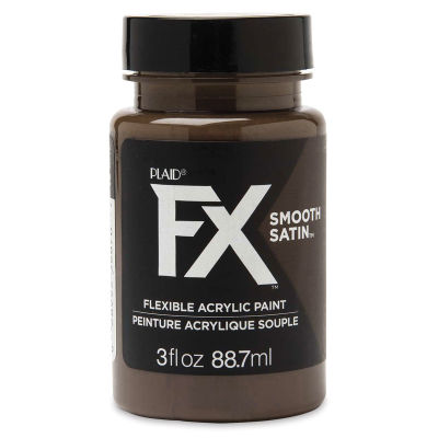 Plaid FX Smooth Satin Flexible Acrylic Paint - Charred Root, 3 oz