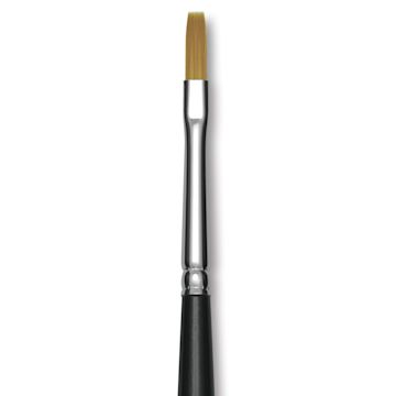 Open in modal - Trekell Synthetic Gold Taklon Brush - Flat, Short Handle, Size 2, close-up
