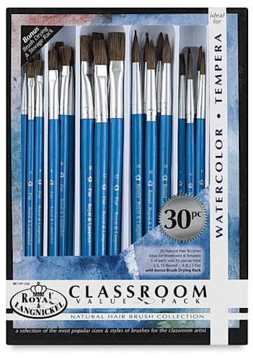 Open in modal - Royal Langnickel Natural Hair Classroom Value Packs - Front of package of Rounds and Flats Pack
