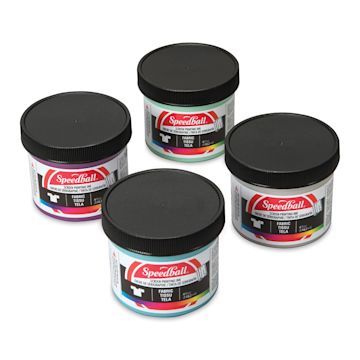 Open in modal - Speedball Fabric Screen Printing Ink - Energy Surge Colors, Set of 4, 4 oz, Jars (Out of packaging)