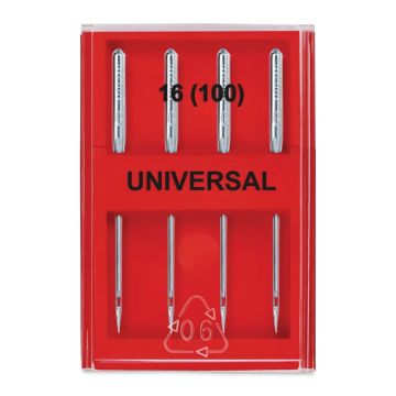 Dritz Universal Machine Needles - Size 16, Pkg of 4 top view of needle case