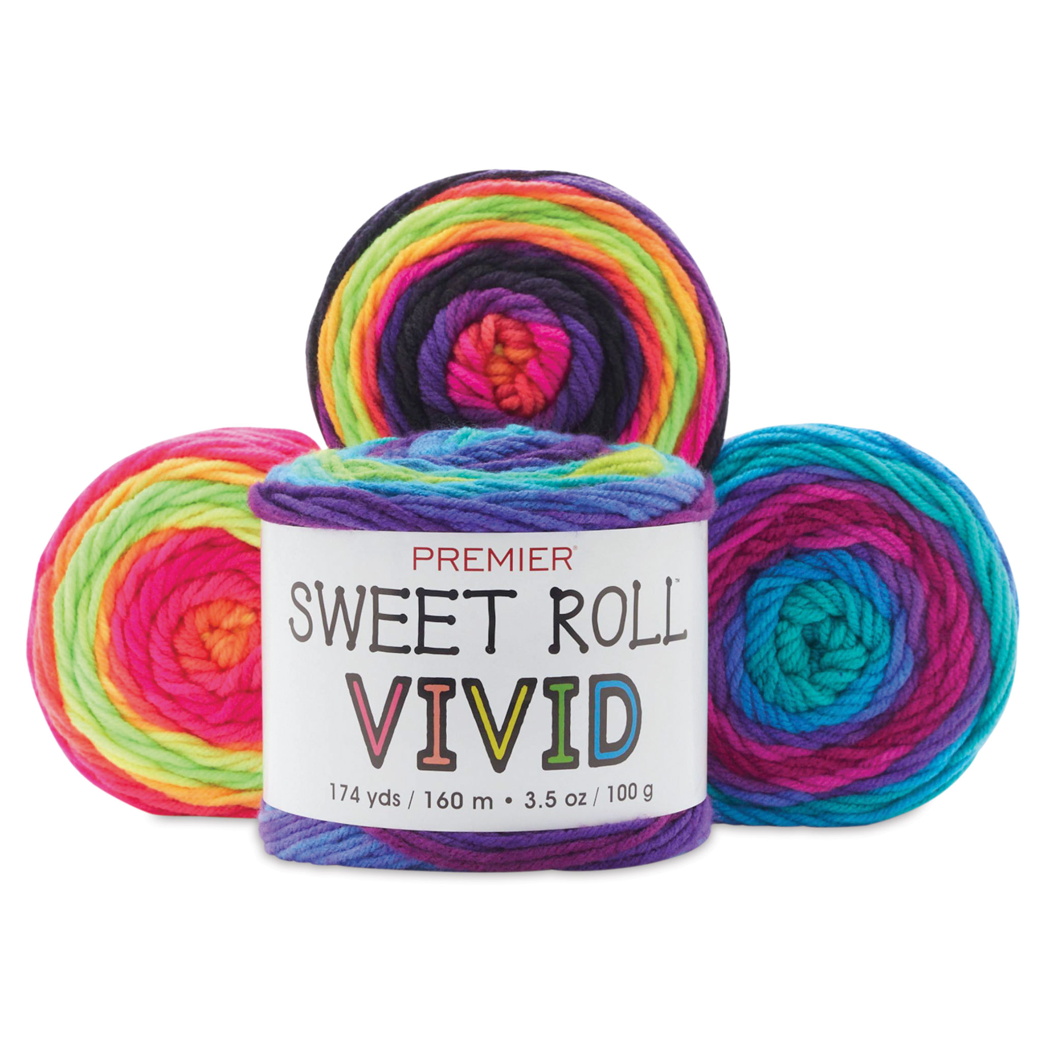 Premier Yarn Sweet Roll Vivid Yarn - Lava Lamp, 174 yds 