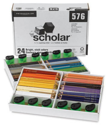 Tinted Charcoal Pencil 24-Color Assortment & Display