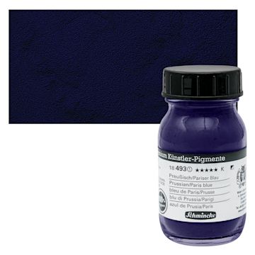Open in modal - Schmincke Pigment - Prussian/Paris Blue, 100 ml Jar and swatch