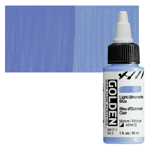 Golden High Flow Acrylics - Light Ultramarine Blue, 1 oz bottle