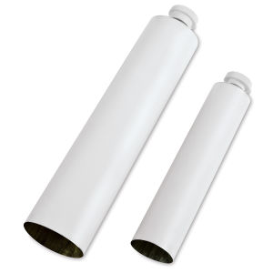 Utrecht Aluminum Paint Tubes - Large and small Tubes at angle showing open ends