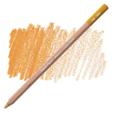 Open in modal - Caran d'Ache Pastel Pencil - Ochre pencil and swatch