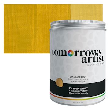 Open in modal - Tomorrow's Artist Eco-Friendly Standard Body Acrylic Paint - Victoria Sunset, 500 ml jar and swatch