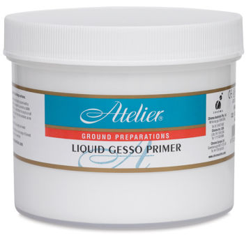 Chroma Atelier Gesso Primer - Front of 16 oz. Liquid Gesso Jar