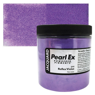 Jacquard Pearl-Ex Pigment - 4 oz, Reflex Violet, Jar with Swatch