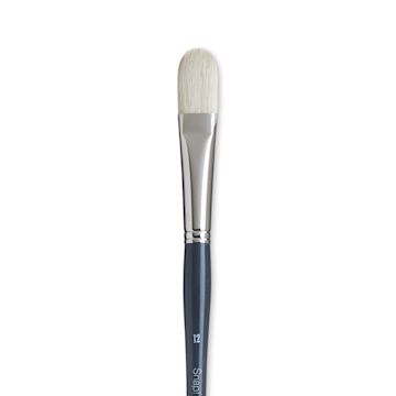 Open in modal - Princeton Snap! Natural Bristle Brush - Filbert, Long Handle, Size 12 close up