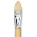 Escoda Clasico Chungking White Bristle Brush - Short Filbert, Long Handle, Size 24