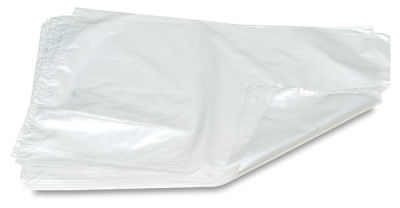 Heavy-Duty Plastic Bags - Stack of 12 Plastic Bags shown flat