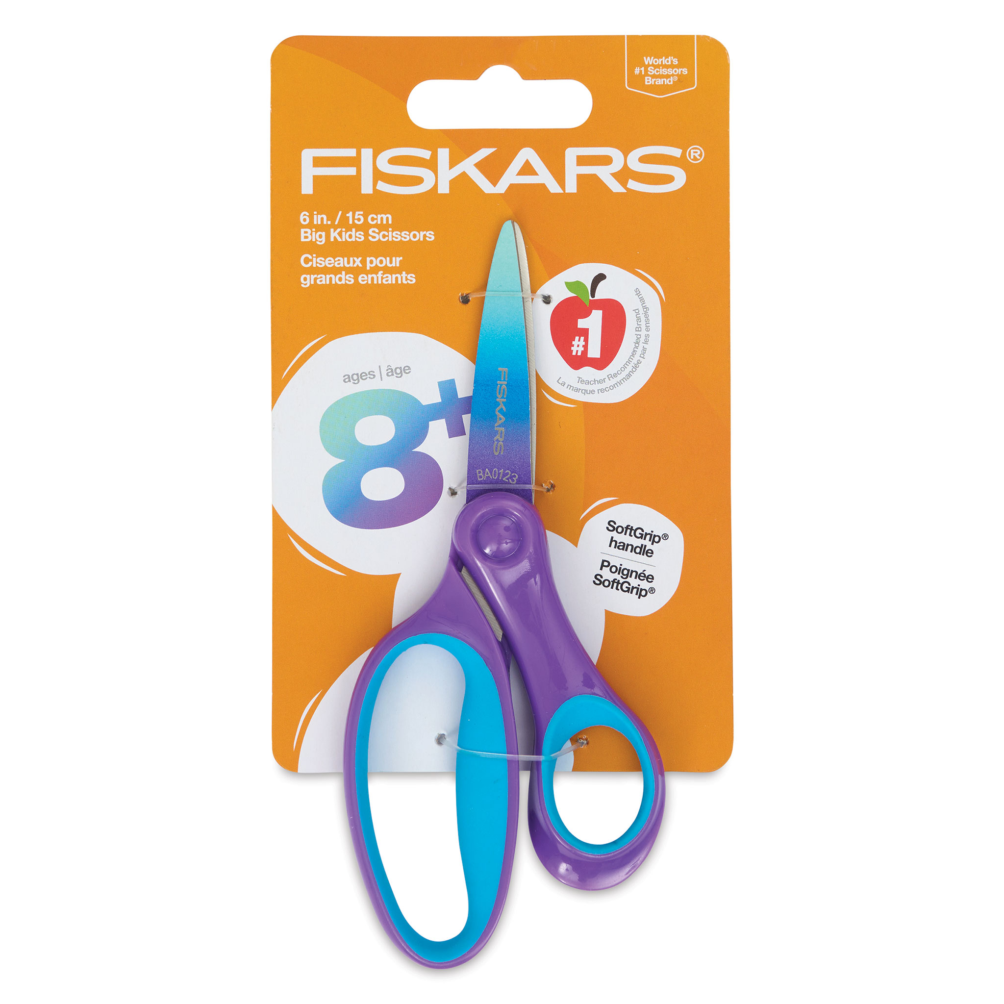 NEW Fiskars Pointed Tip LEFTY Kids Scissors Left Handed PINK, PURPLE/BLUE,  5