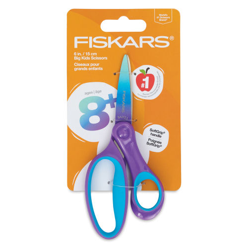 Fiskars Big Kids SoftGrip Ombre Scissors - Purple and Turquoise, 6