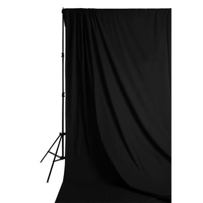Savage Solid Muslin Backdrops - Black Backdrop draped over stand (sold separately)