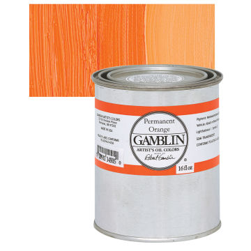 Gamblin Artist's Oil Color - Permanent Orange, 16 oz Can