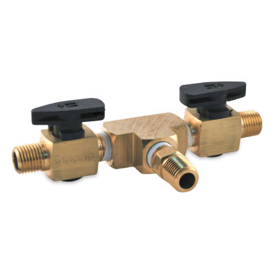 Iwata Airbrush 2-Way Valve Assembly - Angled view showing 2 valves