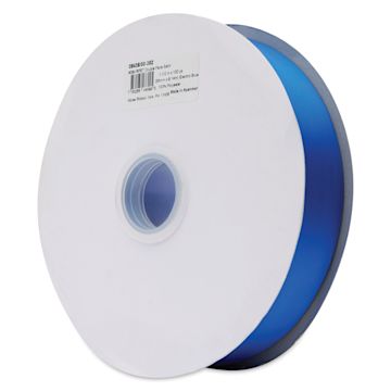 Open in modal - Morex Recycled Double Faced Satin Ribbon - Electric Blue, 1-1/2" x 100 yd, at an angle