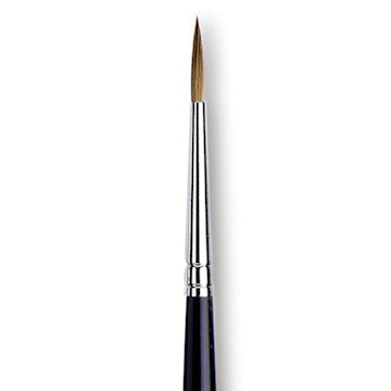 Open in modal - Da Vinci Maestro Kolinsky Brush - Long Tapered Round, Short Handle, Size 2 close up
