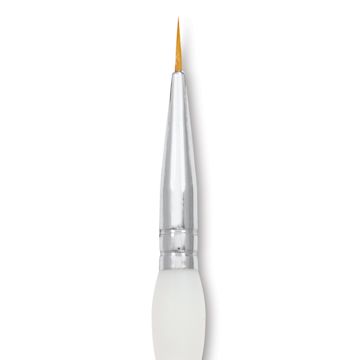 Open in modal - Royal & Langnickel Soft Grip Golden Taklon Brush - Round, Short Handle, Size 0, close-up