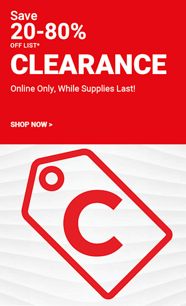 Save 20-80% off list. Clearance. Online only, while supplies last!