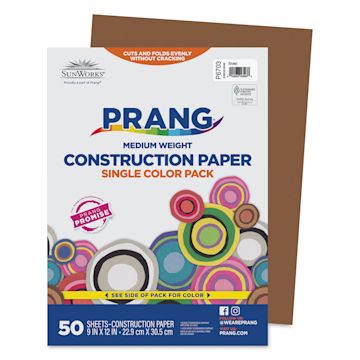 Open in modal - Pacon Sunworks Construction Paper - Brown, 9" x 12", Pkg of 50 Sheets