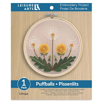 Open in modal - Leisure Arts Organza Embroidery Kit - Puffballs front of packaging