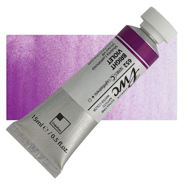 Open in modal - PWC Extra Fine Professional Watercolor - Bright Violet, 15 ml, Tube and swatch