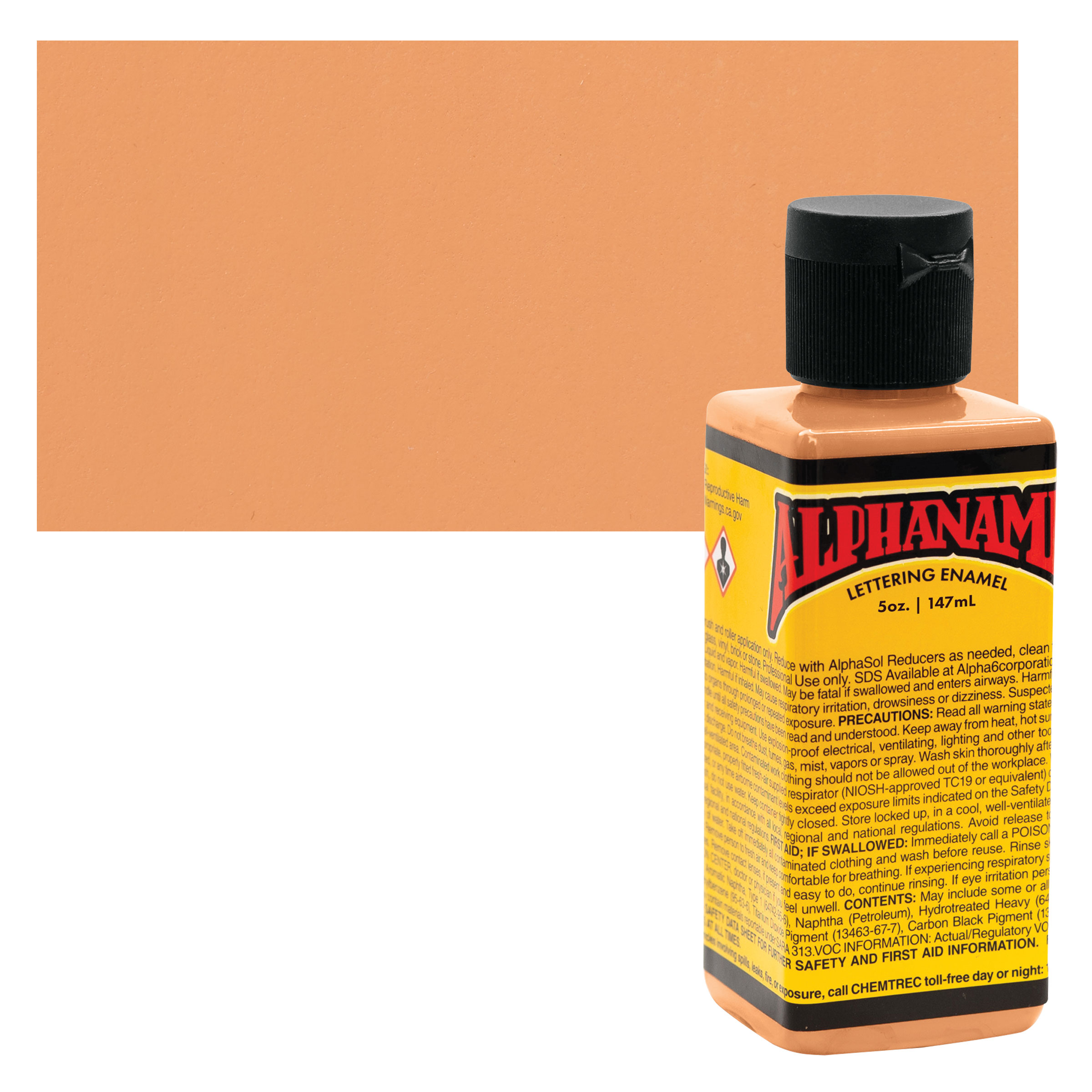 Alpha6 Alphanamel Lettering Enamel - Orange Sherbert, 147 ml