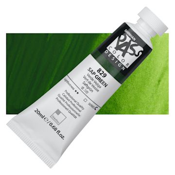 Open in modal - ShinHan Pass Colors Opaque Watercolor Tube - Sap Green, 20 ml tube and swatch