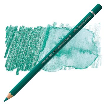 Open in modal - Faber-Castell Albrecht Durer Watercolor Pencil - Chrome Oxide Green Fiery pencil and swatch