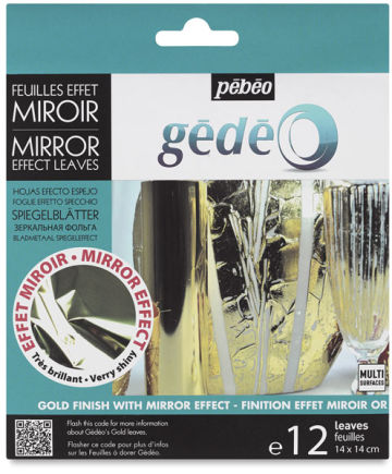 Pebeo Gedeo Mirror Effect Metal Leaves - Front of Gold Leaf package