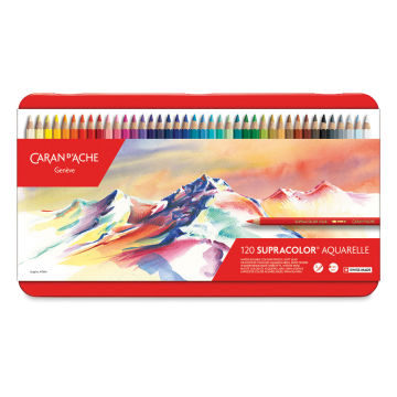 Caran d'Ache Supracolor Soft Aquarelle Pencil Set - Assorted Colors, Set of 120, front cover