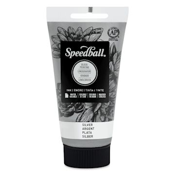 Open in modal - Speedball Water-Soluble Block Printing Ink - Silver (Metallic), 2.5 oz
