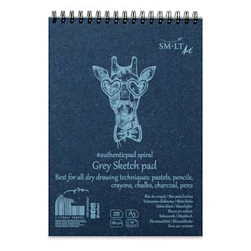 Open in modal - SMLT Art Grey Wirebound Sketch Pad - 5-7/8" x 8-1/4", 20 Sheets