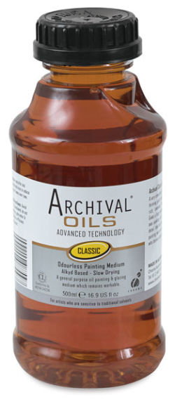 Chroma Archival Oils Mediums - Front of 500 ml Classic Medium bottle